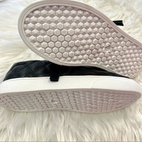 Black Quilted Slip On Shoes - Picture 3 of 4